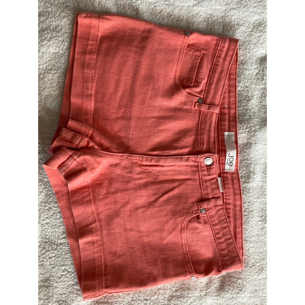Joe Fresh Coral Pink Denim Shorts Womens Size 14 Stretch Cotton Casual Summer